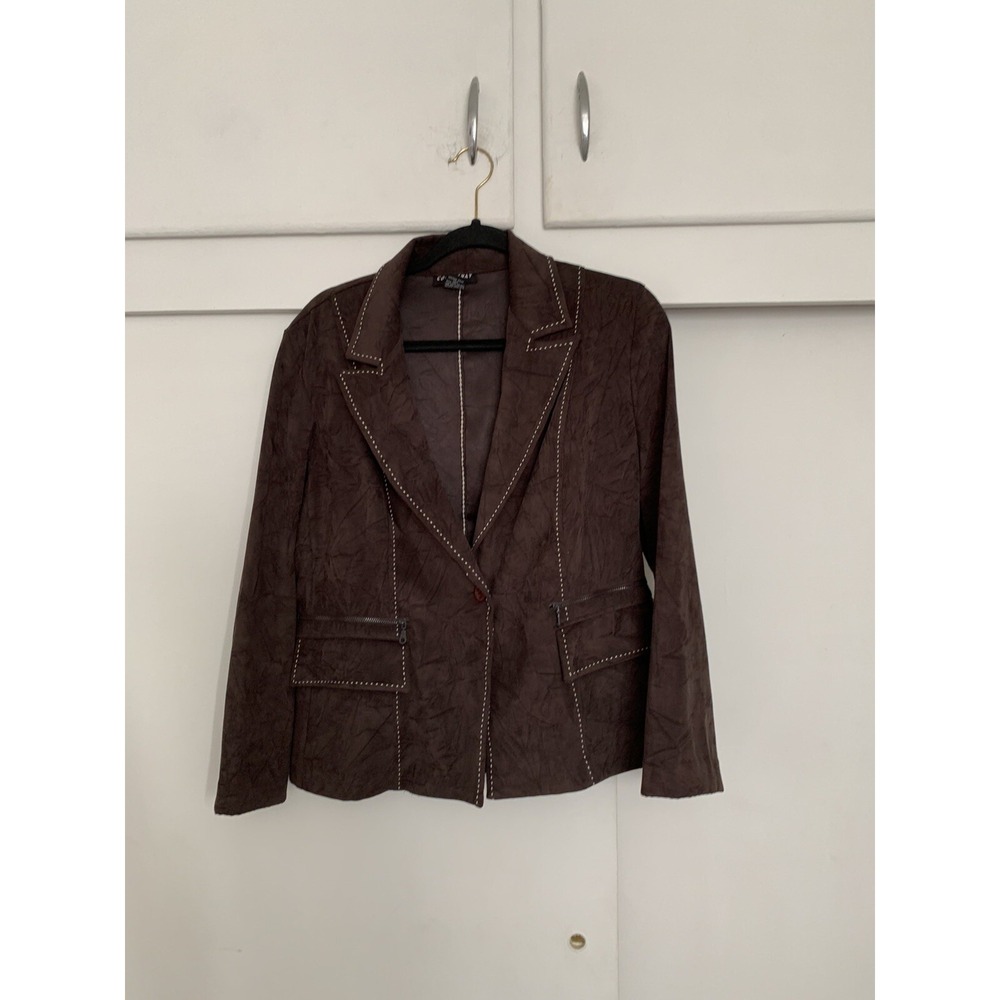 Women's Courtenay‎ Stretch Career Blazer Jacket Brown Size 8p